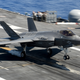 A F-35C landing on the aircraft carrier USS Abraham Lincoln, August 2018.